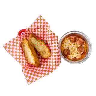 4 Meatballs with Garlic Bread